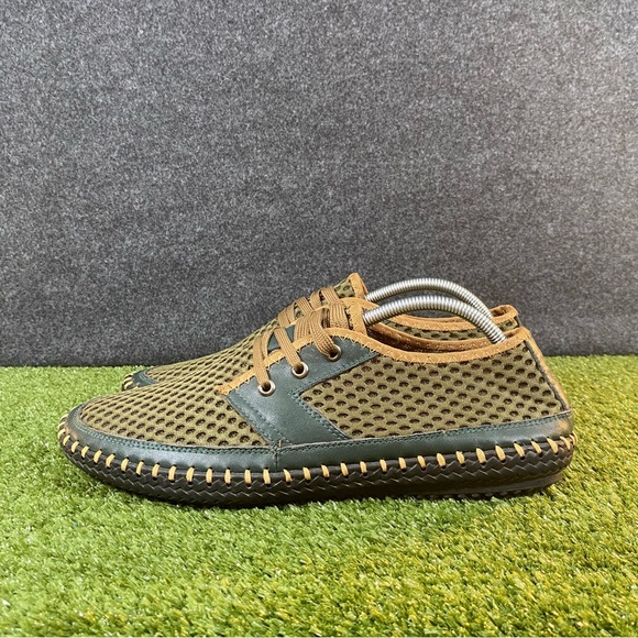 Mens Fashionable Breathable Mesh Casual Minimalist Shoes Size 13 Olive Green Tan main image 4